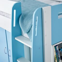 Bedmaster Lacy Storage Mid Sleeper Bed in Blue - Size: Single - thumbnail 4
