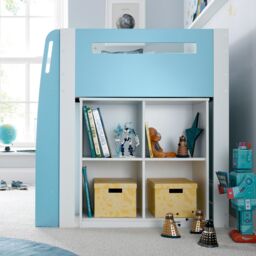 Bedmaster Lacy Storage Mid Sleeper Bed in Blue - Size: Single - thumbnail 3