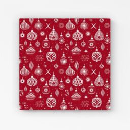"Warren Reed - Designer Red Christmas Decorations Pattern Canvas - Size: W30"" x H30""" - thumbnail 1