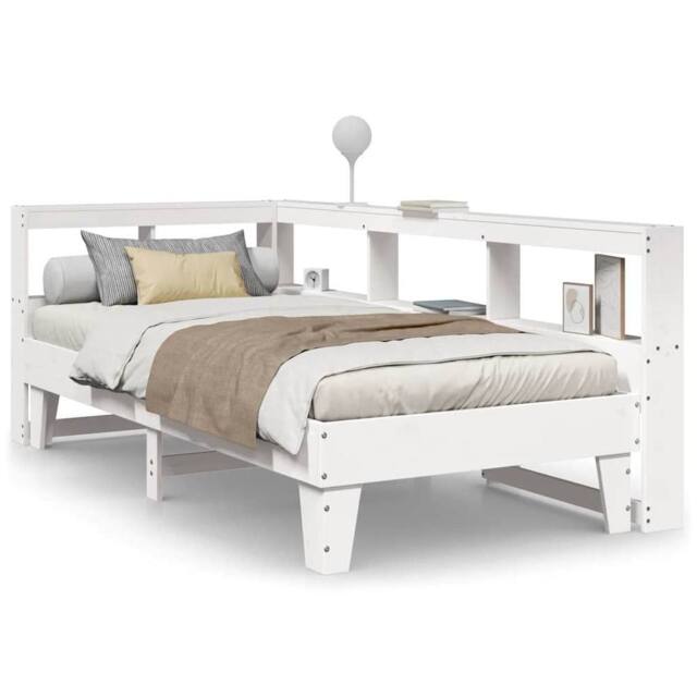 Berkfield Home Bookcase Bed without Mattress White 90x190cm Solid Wood Pine - Size: 90x190 cm - image 1