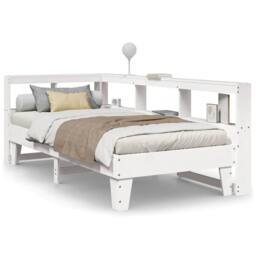 Berkfield Home Bookcase Bed without Mattress White 90x190cm Solid Wood Pine - Size: 90x190 cm - thumbnail 1