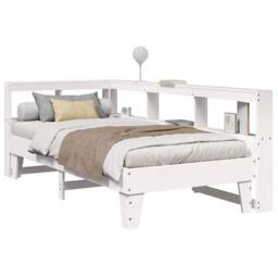 Berkfield Home Bookcase Bed without Mattress White 90x190cm Solid Wood Pine - Size: 90x190 cm - thumbnail 2