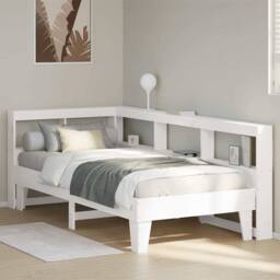 Berkfield Home Bookcase Bed without Mattress White 90x190cm Solid Wood Pine - Size: 90x190 cm - thumbnail 4