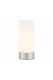 Netlighting Dara 1 Light Table Lamp Brushed Nickel Matt Opal Duplex Glass E14 in Grey - thumbnail 1