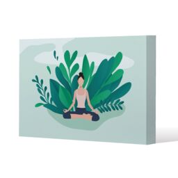 Benjamin Tate Design Woman Meditating (Canvas Print) / 31 x 41 x 4cm in Natural - Size: 31 x 41 x 4 cm - thumbnail 1