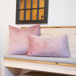 Nicola Spring Square Velvet Cushion - 55cm x 55cm - Pack of 1 in Pink - Size: 55 cm x 55 cm - thumbnail 6
