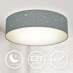 B.K.Licht Grey 2xE27 40W Requires Bulb Ceiling Light - thumbnail 2