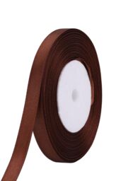 Neel Blue Double Sided Satin Polyester Ribbon Roll, 15mm x 10 Metres in Brown - thumbnail 2