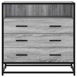 Berkfield Home Drawer Cabinet Grey Sonoma 70x41x70 cm Engineered Wood - Size: 70 x 41 x 70 cm - thumbnail 4