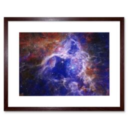 "Artery8 Wall Art Print NASA James Webb Telescope The Enduring Stellar Lifecycle in 30 Doradus Artwork Framed 9X7 Inch in Brown - Size: W7"" x H9""" - thumbnail 1