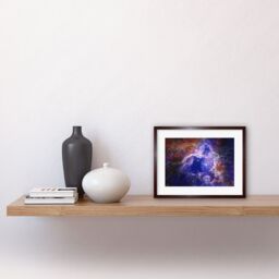 "Artery8 Wall Art Print NASA James Webb Telescope The Enduring Stellar Lifecycle in 30 Doradus Artwork Framed 9X7 Inch in Brown - Size: W7"" x H9""" - thumbnail 2