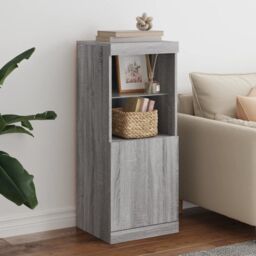 Berkfield Home Sideboard with LED Lights Grey Sonoma 41x37x100 cm - Size: 41 x 37 x 100 cm - thumbnail 1