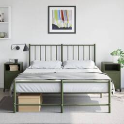Berkfield Home Stylish Bedside Cabinets 2 pcs Olive Green 36x39x59 cm Steel - Size: 36 x 39 x 59 cm - thumbnail 1