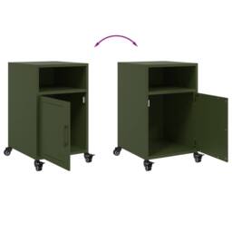 Berkfield Home Stylish Bedside Cabinets 2 pcs Olive Green 36x39x59 cm Steel - Size: 36 x 39 x 59 cm - thumbnail 9