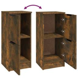 Berkfield Home Sideboard Smoked Oak 30x30x70 cm Engineered Wood in Brown - Size: 30 x 30 x 70 cm - thumbnail 8