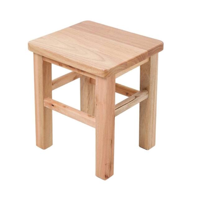 KORVIXA 25 cm Solid Wood Square Bar Side Stool in Natural - Size: W400mm X H600mm - image 1