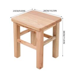 KORVIXA 25 cm Solid Wood Square Bar Side Stool in Natural - Size: W400mm X H600mm - thumbnail 2