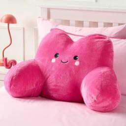 OHS Hazel the Heart Cuddle Cushion Novelty Reading Pillow in Bright Pink - thumbnail 1