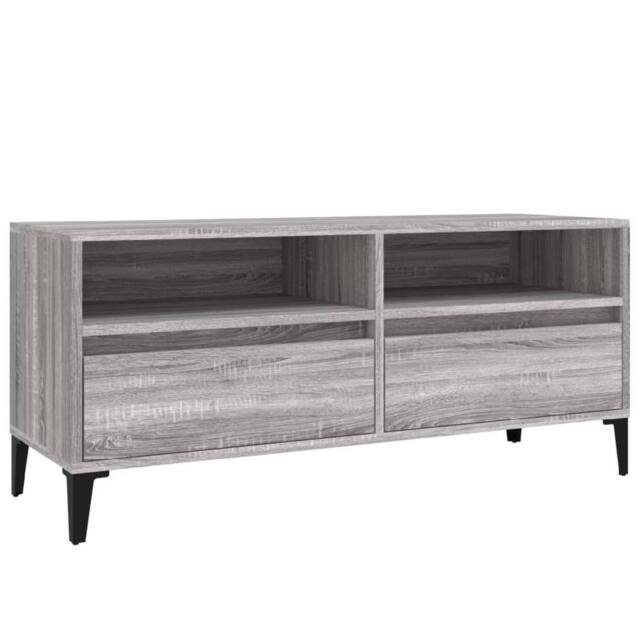 Berkfield Home TV Cabinet Grey Sonoma 100x34.5x44.5 cm Engineered Wood - image 1