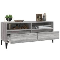 Berkfield Home TV Cabinet Grey Sonoma 100x34.5x44.5 cm Engineered Wood - thumbnail 5