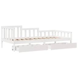Berkfield Home Daybed with Drawers without Mattress White 80x200 cm Solid Wood - thumbnail 5