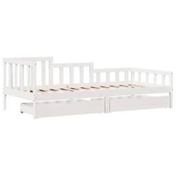Berkfield Home Daybed with Drawers without Mattress White 80x200 cm Solid Wood - thumbnail 3