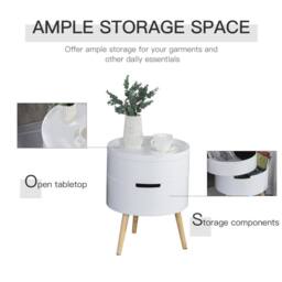 Wyld Haus Rivizi Round 3 Tier Side Table with Hidden Storage White - thumbnail 5