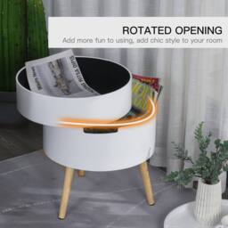 Wyld Haus Rivizi Round 3 Tier Side Table with Hidden Storage White - thumbnail 9