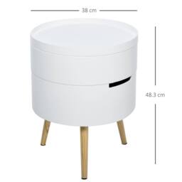 Wyld Haus Rivizi Round 3 Tier Side Table with Hidden Storage White - thumbnail 3
