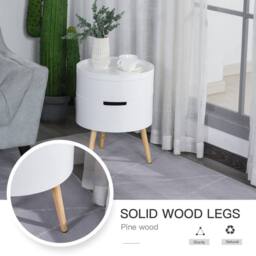 Wyld Haus Rivizi Round 3 Tier Side Table with Hidden Storage White - thumbnail 6