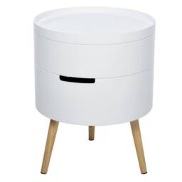 Wyld Haus Rivizi Round 3 Tier Side Table with Hidden Storage White - thumbnail 2