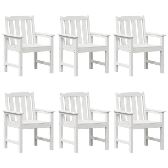 Berkfield Home Garden Dining Chairs 6 pcs White 65.5x55.5x88 cm HDPE - image 1