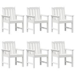 Berkfield Home Garden Dining Chairs 6 pcs White 65.5x55.5x88 cm HDPE - thumbnail 1