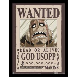 One Piece Wanted Usopp Framed Poster in Cream