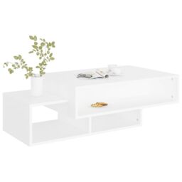 Berkfield Home Coffee Table White 105x55x32 cm Engineered Wood - Size: 105 x 55 x 32 cm - thumbnail 4