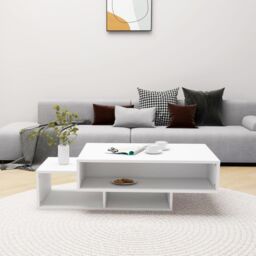 Berkfield Home Coffee Table White 105x55x32 cm Engineered Wood - Size: 105 x 55 x 32 cm - thumbnail 3