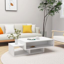 Berkfield Home Coffee Table White 105x55x32 cm Engineered Wood - Size: 105 x 55 x 32 cm - thumbnail 1