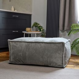 Como Corduroy Rectangle Pouffe Natural Large Cord Ottoman - thumbnail 4