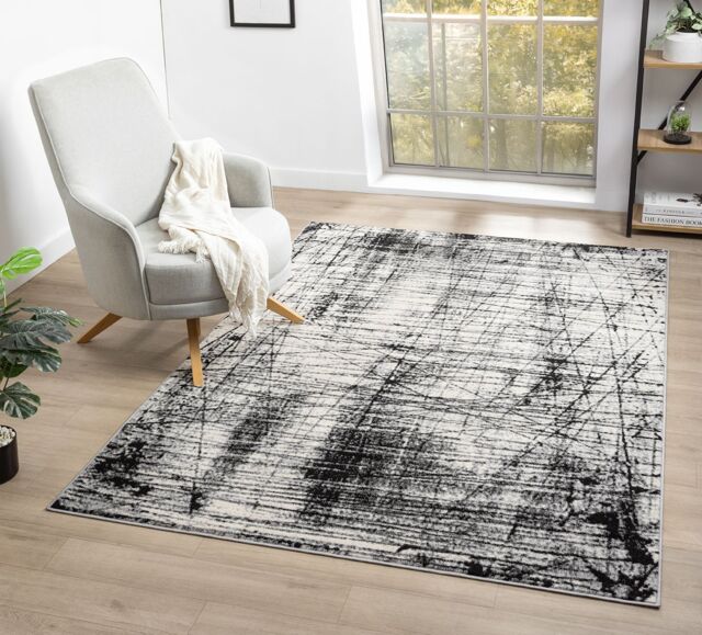 Desire Rugs Obsidian Modern Low Pile Area Rug - Oblique Abstract Design in Grey - Size: 160 cm x 230 cm - image 1