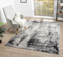 Desire Rugs Obsidian Modern Low Pile Area Rug - Oblique Abstract Design in Grey - Size: 160 cm x 230 cm - thumbnail 1
