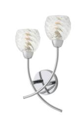 ValueLights Reyka Chrome 2 Way Swirl Glass Wall Light with Bulbs in Metallic Silver - thumbnail 6