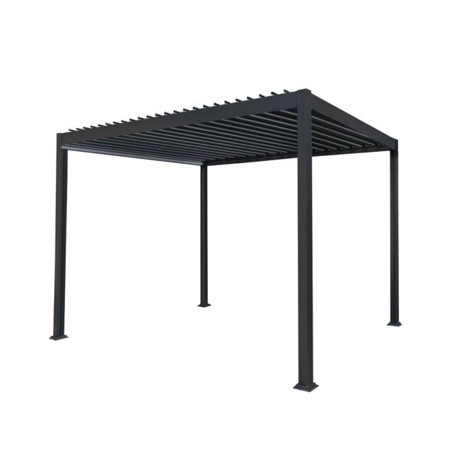 Monstershop Anthracite Aluminium Pergola 3m x 3m in Grey - image 1