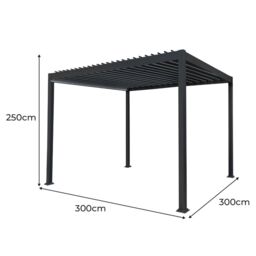 Monstershop Anthracite Aluminium Pergola 3m x 3m in Grey - thumbnail 6
