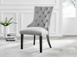 FurnitureboxUK Carson White Marble Effect Square Dining Table & 2 Velvet Belgravia Black Leg Chairs in Grey - thumbnail 9