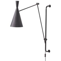 Wyld and Coco Wall Lamp Black Steel 1-Light Adjustable Arm Cone Shade - thumbnail 5