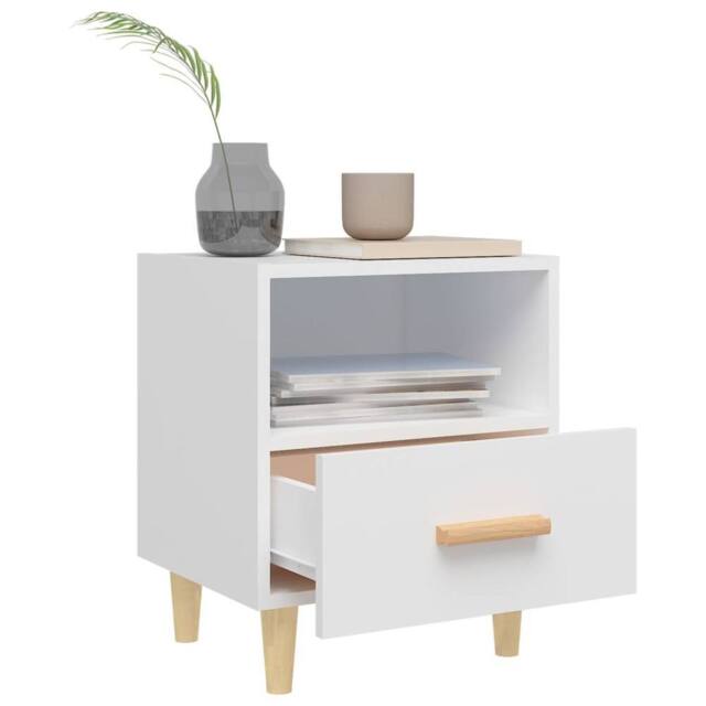 Berkfield Home Beautiful Bedside Cabinets 2 pcs White 40x35x47 cm - Size: 40 x 35 x 47 cm - image 1