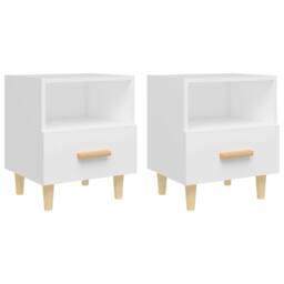 Berkfield Home Beautiful Bedside Cabinets 2 pcs White 40x35x47 cm - Size: 40 x 35 x 47 cm - thumbnail 3