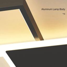 Goeco 80W Large Modern LED Ceiling Light, Dimmable Flush Mount w/ Remote in Black - thumbnail 7