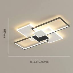 Goeco 80W Large Modern LED Ceiling Light, Dimmable Flush Mount w/ Remote in Black - thumbnail 5