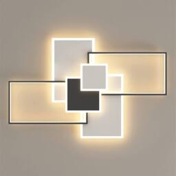Goeco 80W Large Modern LED Ceiling Light, Dimmable Flush Mount w/ Remote in Black - thumbnail 9